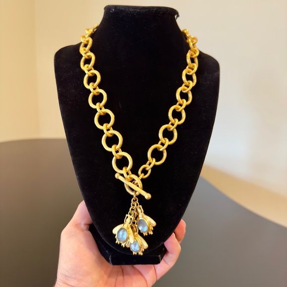 NWT Authentic luxury spring summer Julie Vos Bee Charm Statement Necklace - Picture 8 of 17